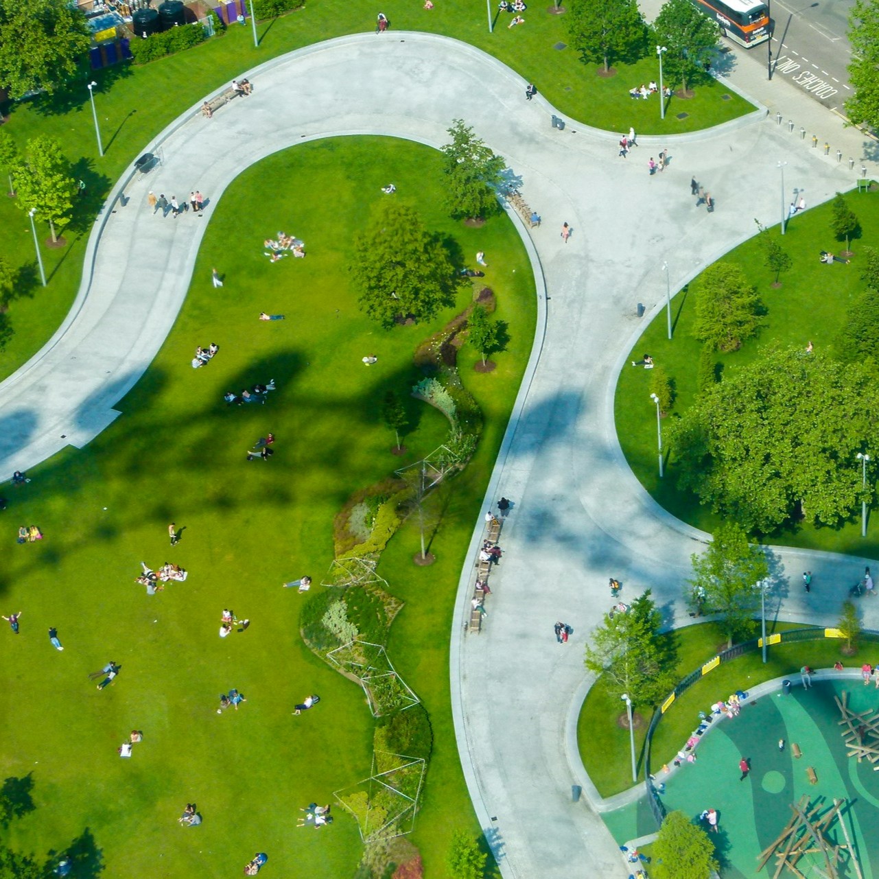Drone-top-view-of-jogging-track